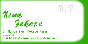 nina fekete business card